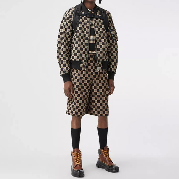 Шорты Burberry Chequer Cotton Jacquard Tailored Shorts - изображение 3