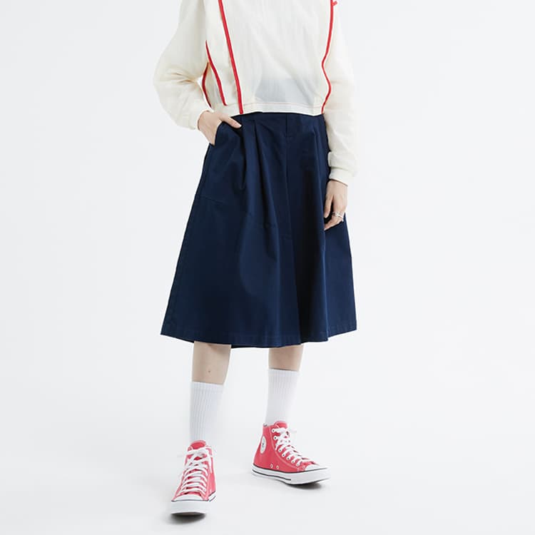 Штаны Converse Capsule Collection Wide Leg Pants Navy - изображение 3