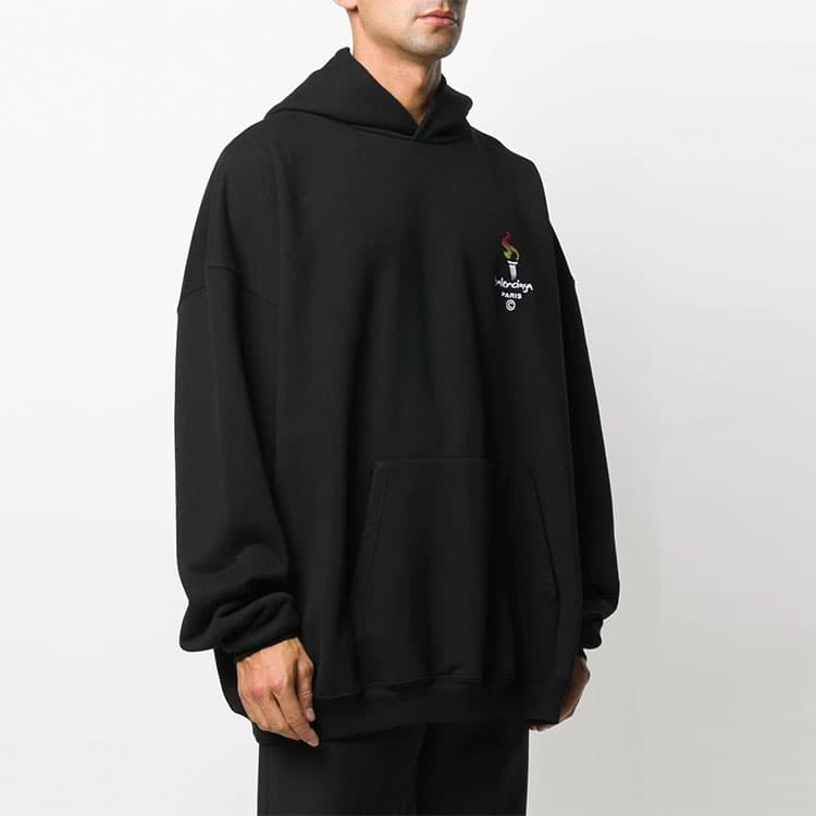 Худи Balenciaga Torch Logo Oversize Hoodie Black - изображение 2