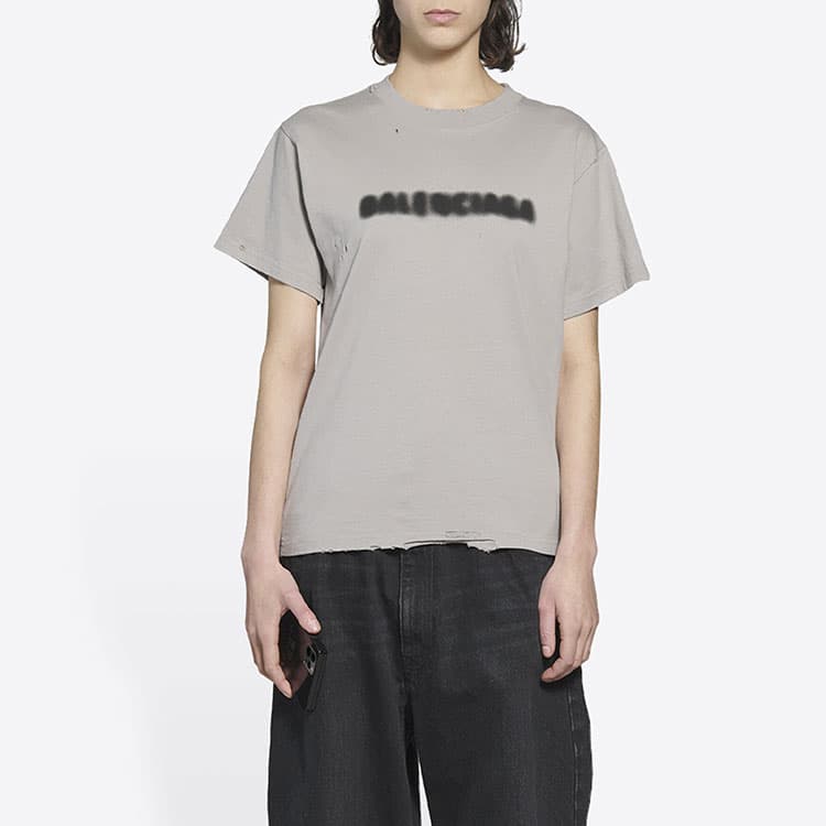 Футболка Balenciaga Blurry Logo T-Shirt Grey - изображение 4
