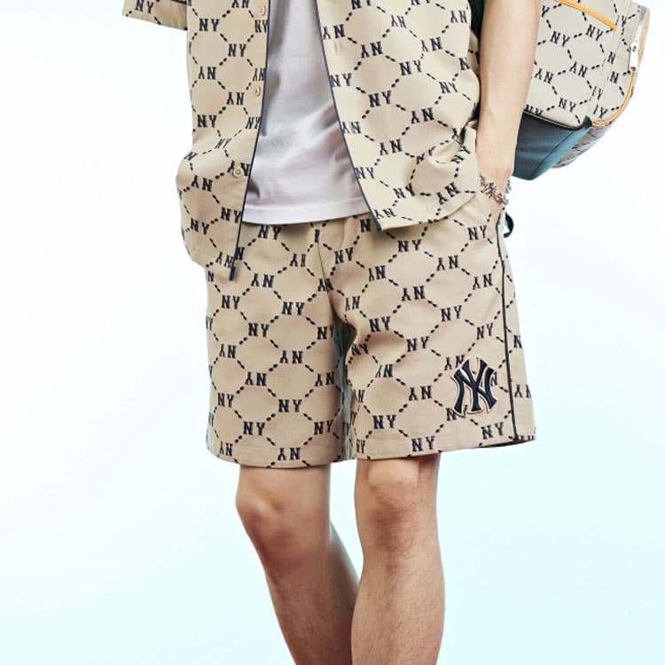 Тренировочные штаны MLB SS22 Logo Print Shorts Beige - изображение 4