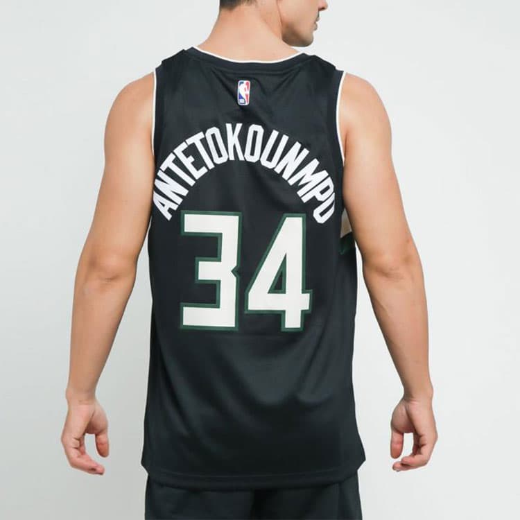 Баскетбольная майка Jordan NBA Giannis Antetokounmpo 34 Fan Jersey Black - изображение 4