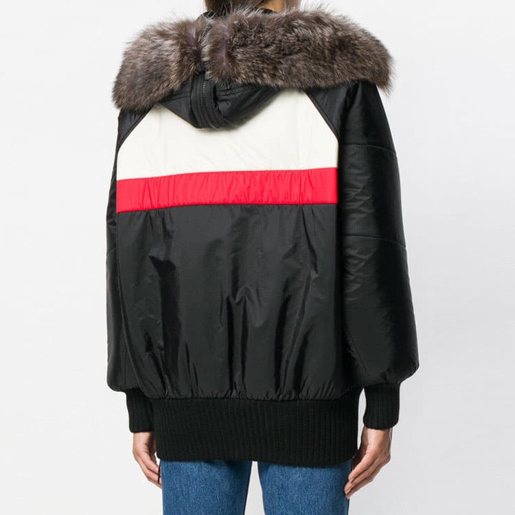 Miu Miu Solid Color Fur Collar Jacket Black - изображение 4