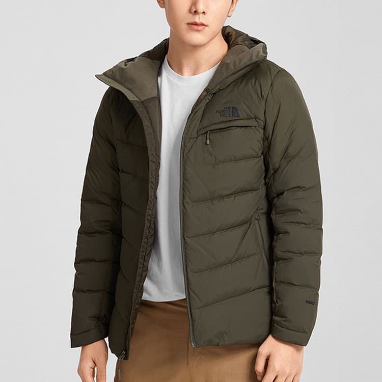 Зимняя куртка The North Face 550 Hoodie Down Jacket Green - изображение 3