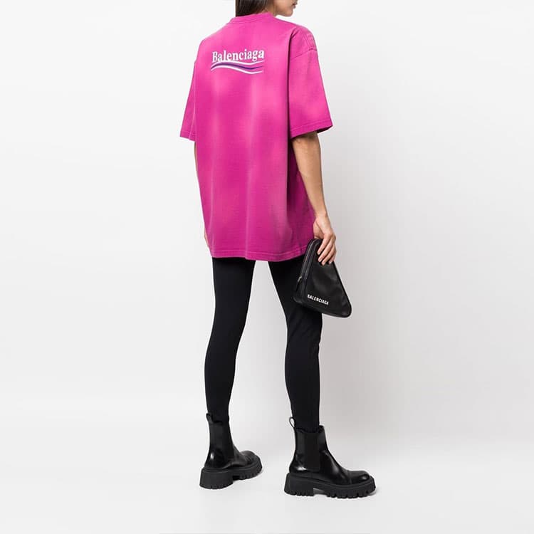 Футболка Balenciaga FW22 Logo T-Shirt Pink - изображение 5