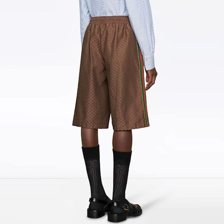 Шорты Gucci SS21 Silk Shorts Brown - изображение 6