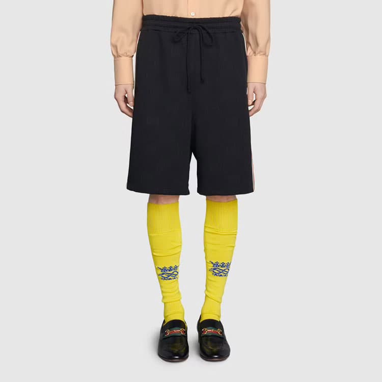 Шорты GUCCI FW21 GG Jacquard Bermuda Shorts Black - изображение 4