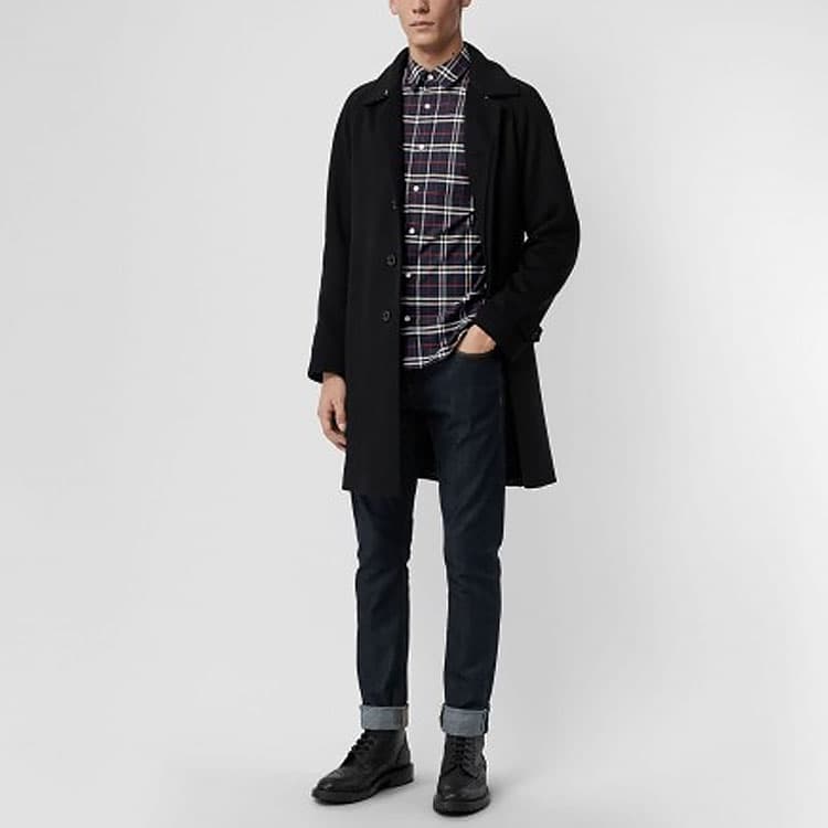 Рубашка Burberry Navy Check Button-Up Shirt — фото 5