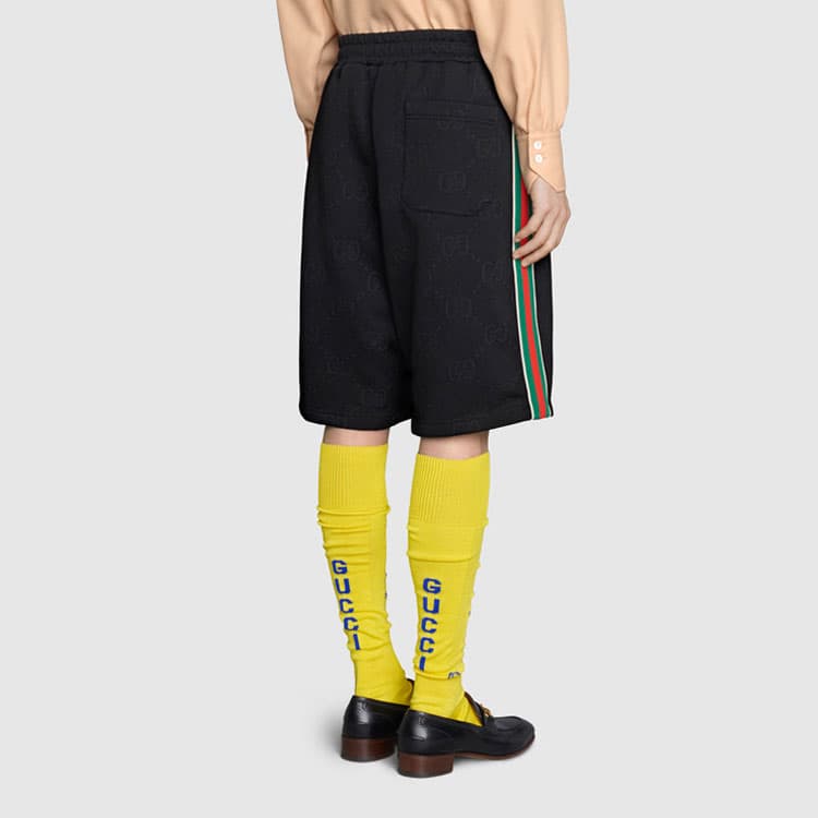 Шорты GUCCI FW21 GG Jacquard Bermuda Shorts Black - изображение 3