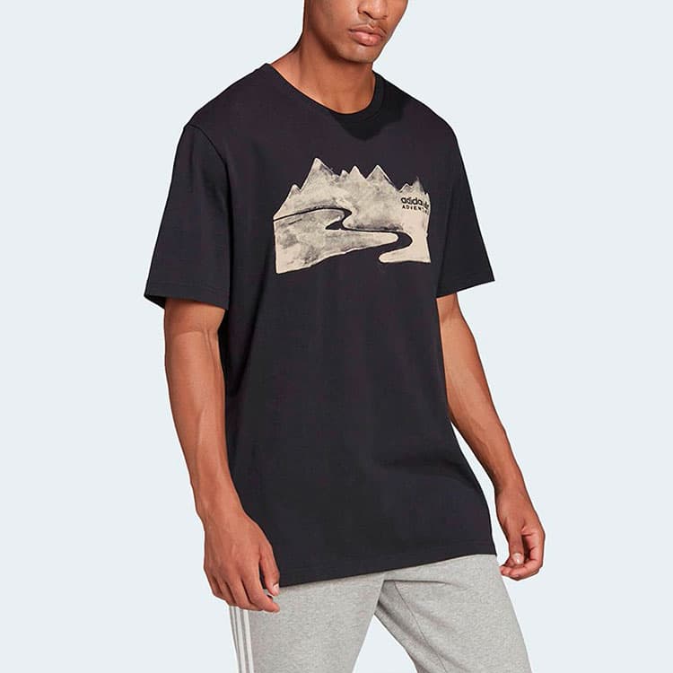Футболка adidas Originals Trefoil Printed Crewneck Tee Black - изображение 2