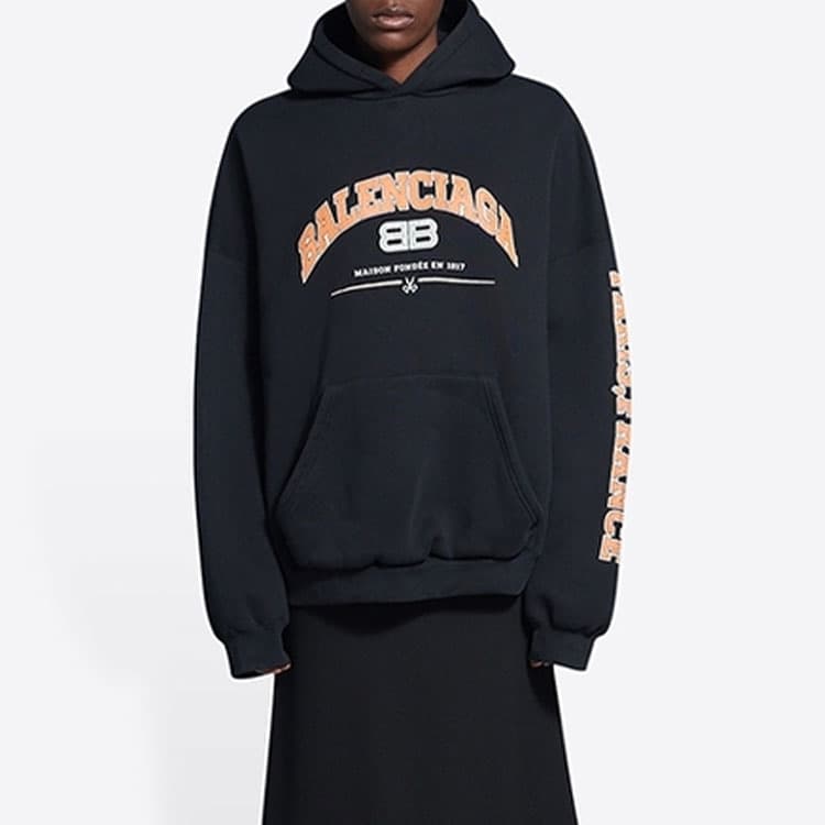 Худи Balenciaga SS22 Logo Hoodie Black - изображение 4