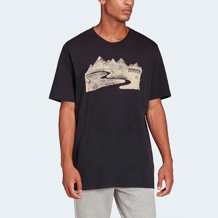 Футболка adidas Originals Trefoil Printed Crewneck Tee Black - изображение 3