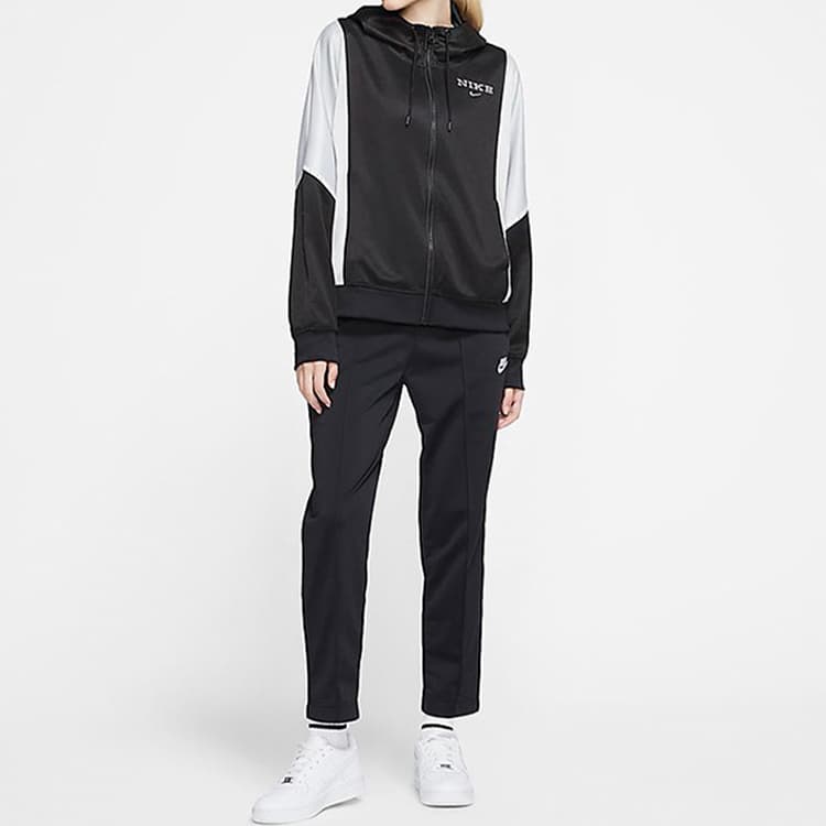 Куртка Nike Sportswear Logo Hoodie Jacket Black White - изображение 5