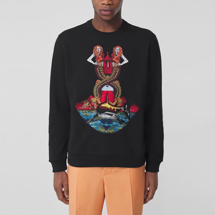 Кофта Burberry Mermaid Print Sweatshirt Black 80406981 - изображение 5