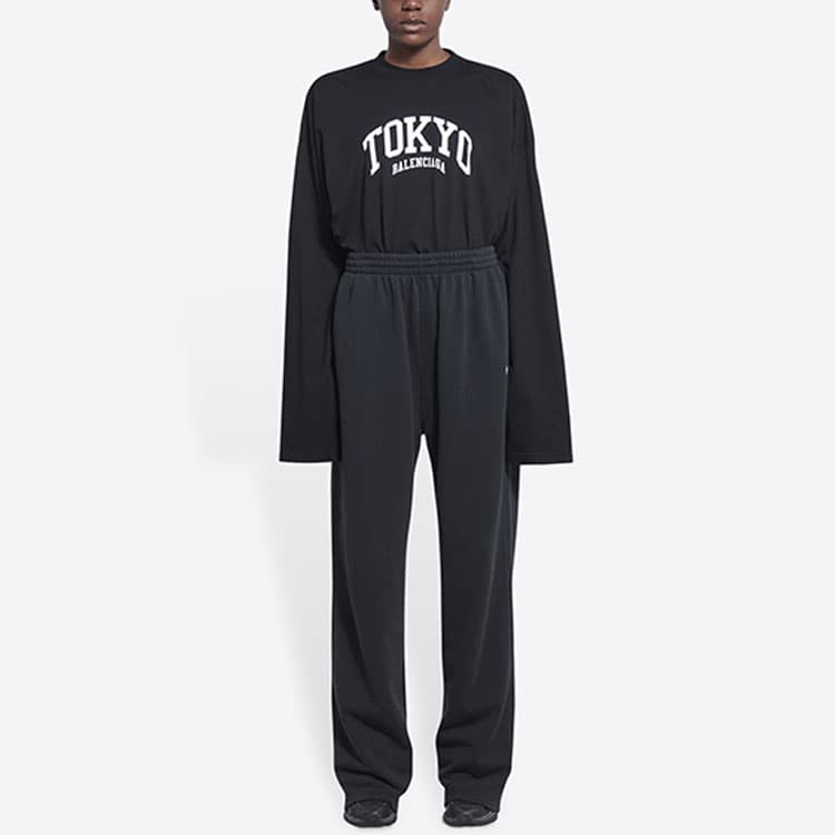 Штаны Balenciaga FW21 Logo Sweatpants Black - изображение 4