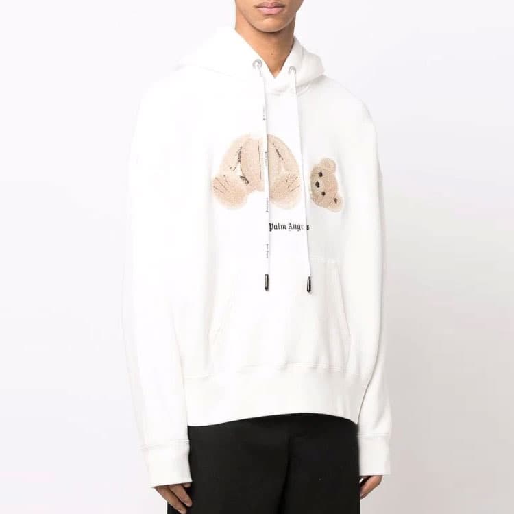 Худи Palm Angels Bear Print Hoodie White — фото 4