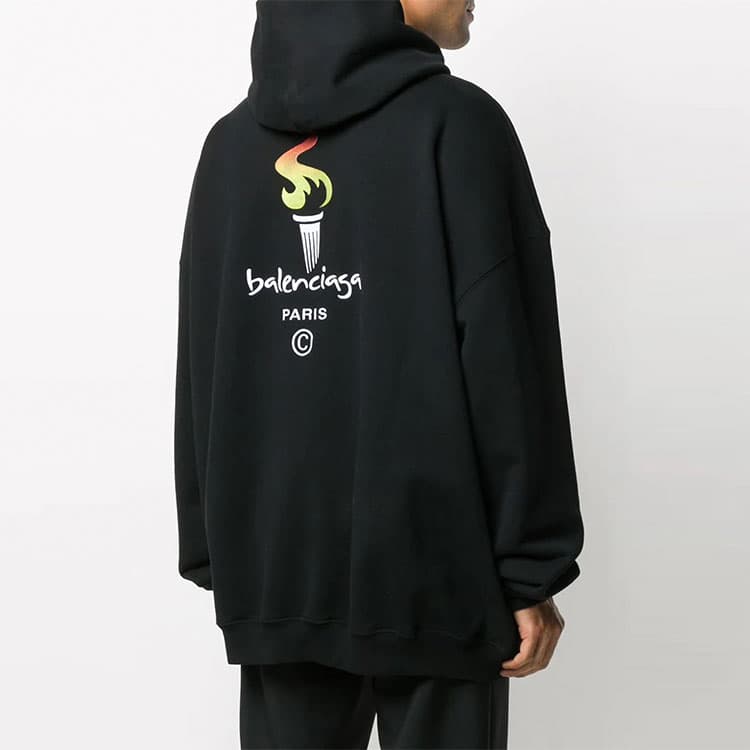 Худи Balenciaga Torch Logo Oversize Hoodie Black - изображение 3