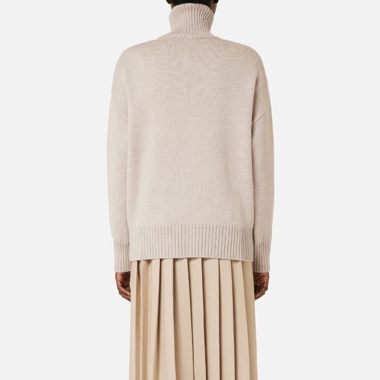 Кардиган AMIPARIS Turtleneck Wool Sweater Champagne - изображение 4