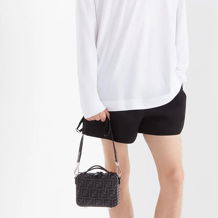 Сумка Fendi Logo Canvas Mini Shoulder Bag Gray - изображение 5