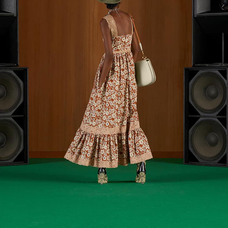 Gucci Love Parade Floral Dress Brown - изображение 3