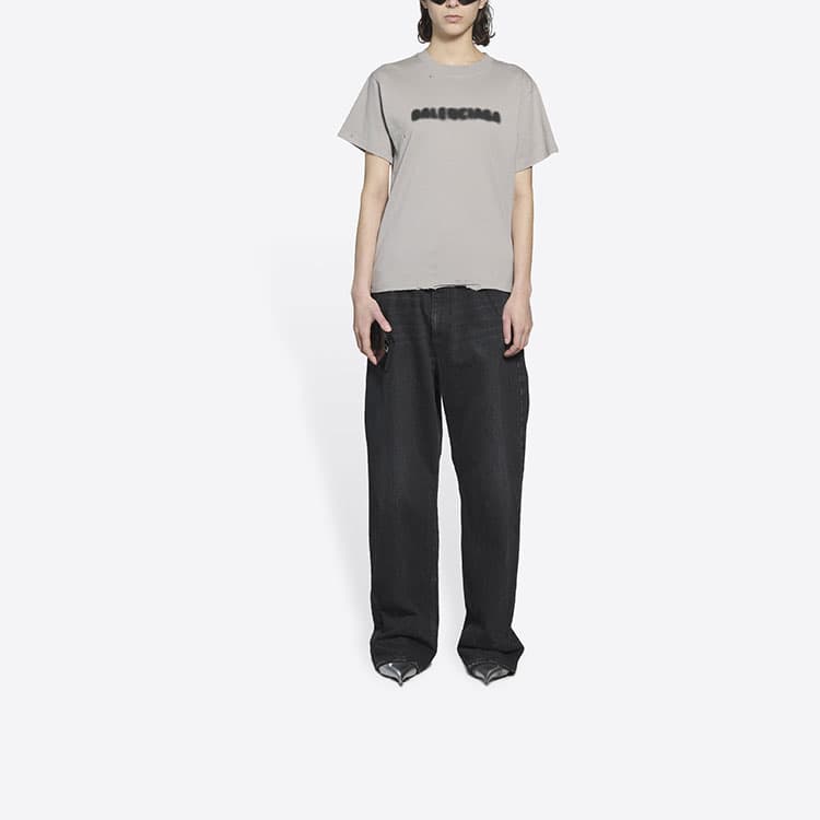 Футболка Balenciaga Blurry Logo T-Shirt Grey - изображение 3