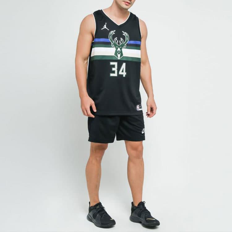 Баскетбольная майка Jordan NBA Giannis Antetokounmpo 34 Fan Jersey Black - изображение 3