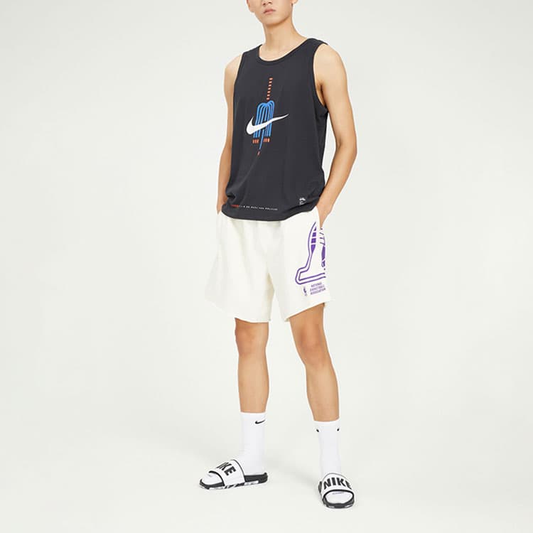 Баскетбольные шорты Nike Lakers Logo Basketball Shorts White - изображение 4