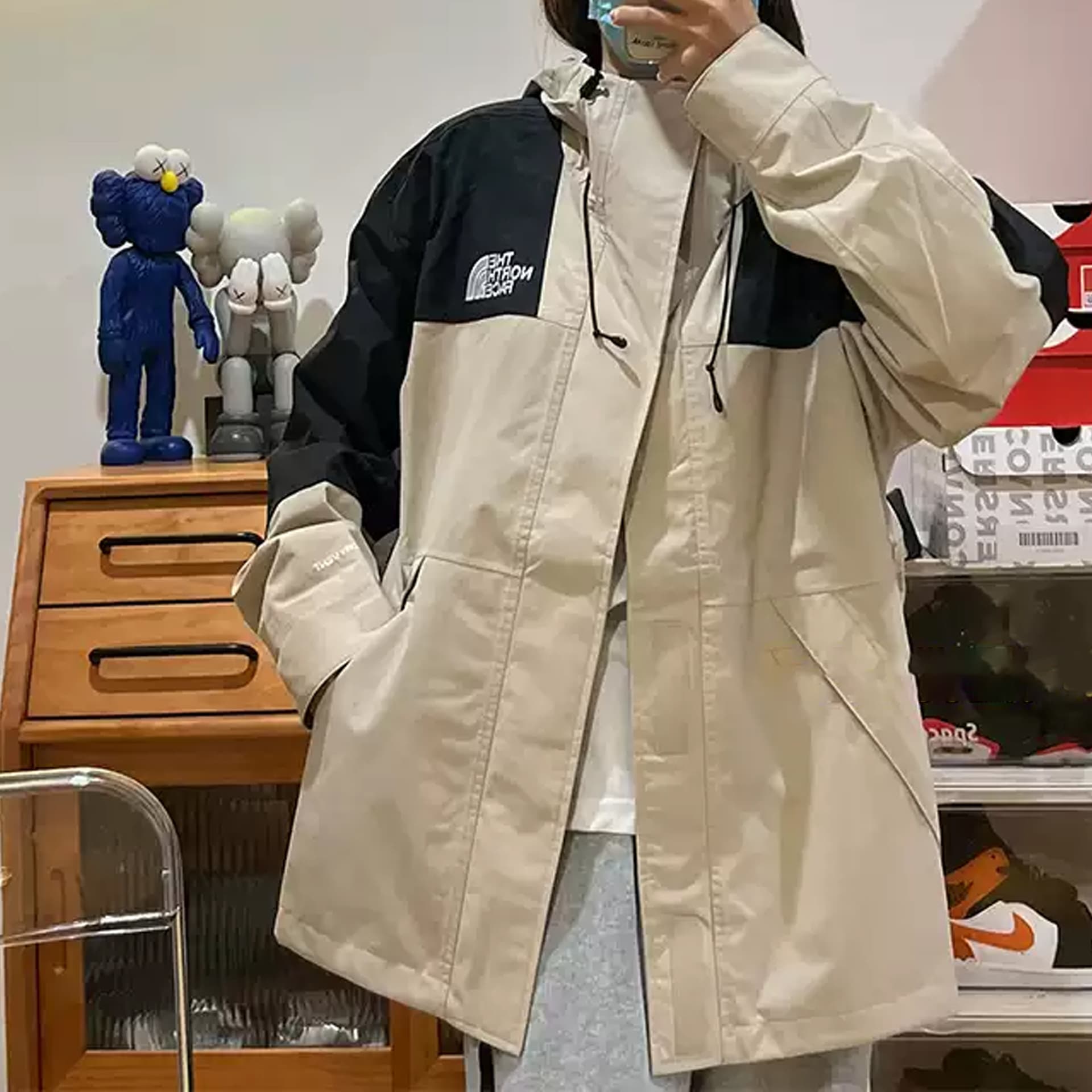 Куртка The North Face Logo Zip Hoodie Jacket Beige - изображение 3