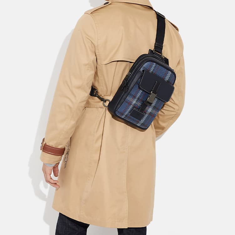 Нагрудная сумка COACH Track 18 Navy Blue - изображение 4