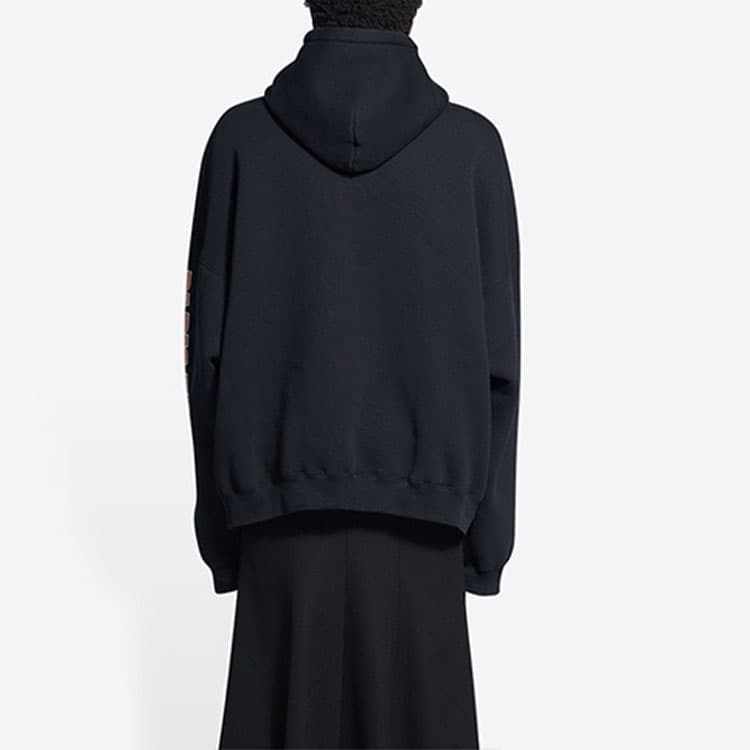 Худи Balenciaga SS22 Logo Hoodie Black - изображение 5