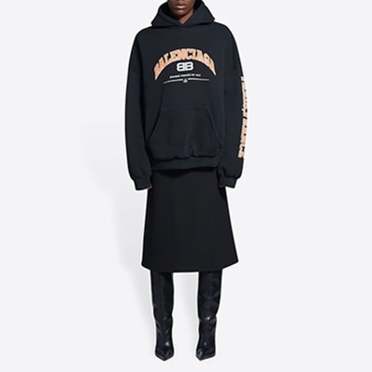 Худи Balenciaga SS22 Logo Hoodie Black - изображение 3