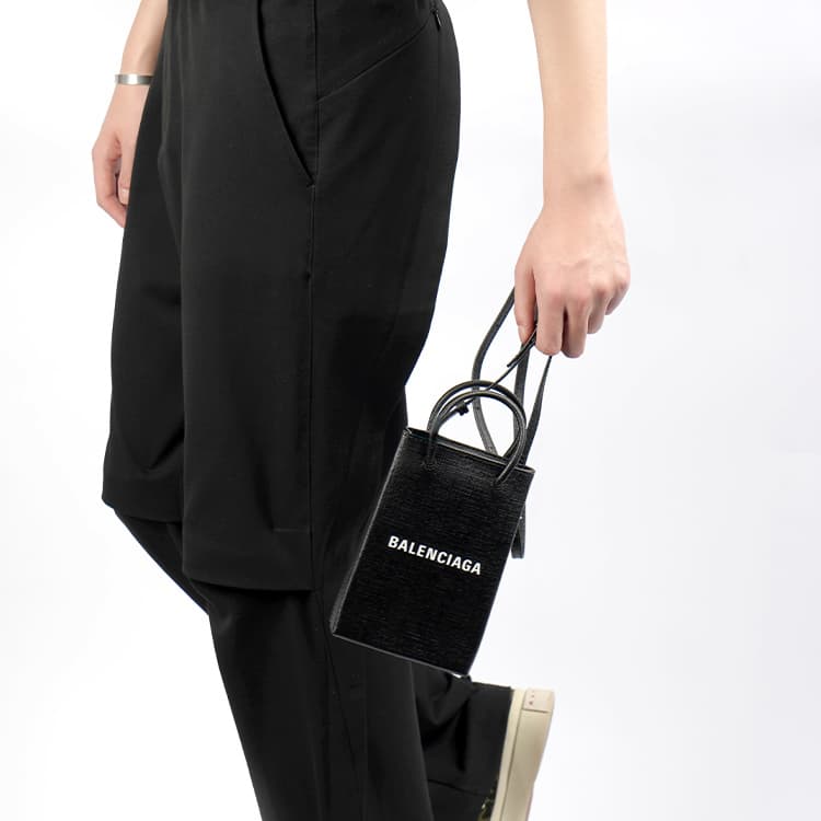 Сумка Balenciaga Shopping Logo Mini Tote Bag Black - изображение 9