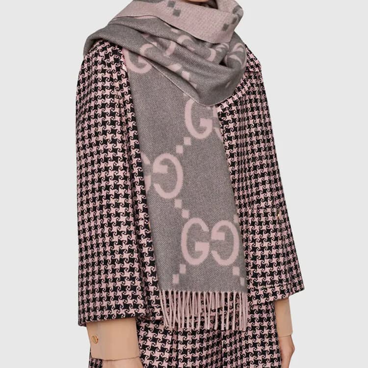 Шарф Gucci Scarf Pink Grey - изображение 4