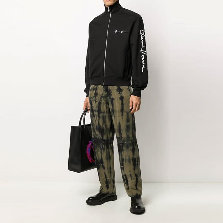 Куртка Versace Logo Embroidered Zip Jacket Black - изображение 2