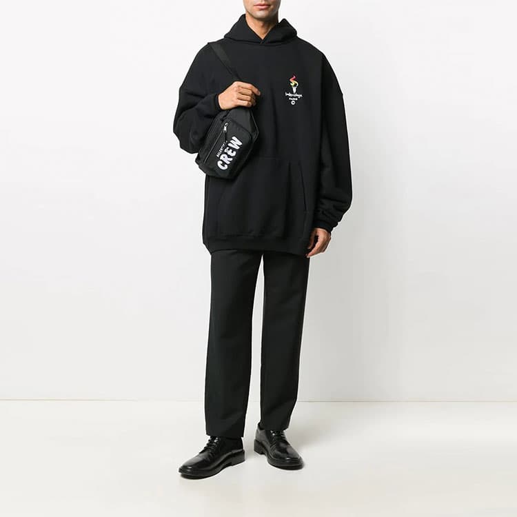 Худи Balenciaga Torch Logo Oversize Hoodie Black - изображение 4