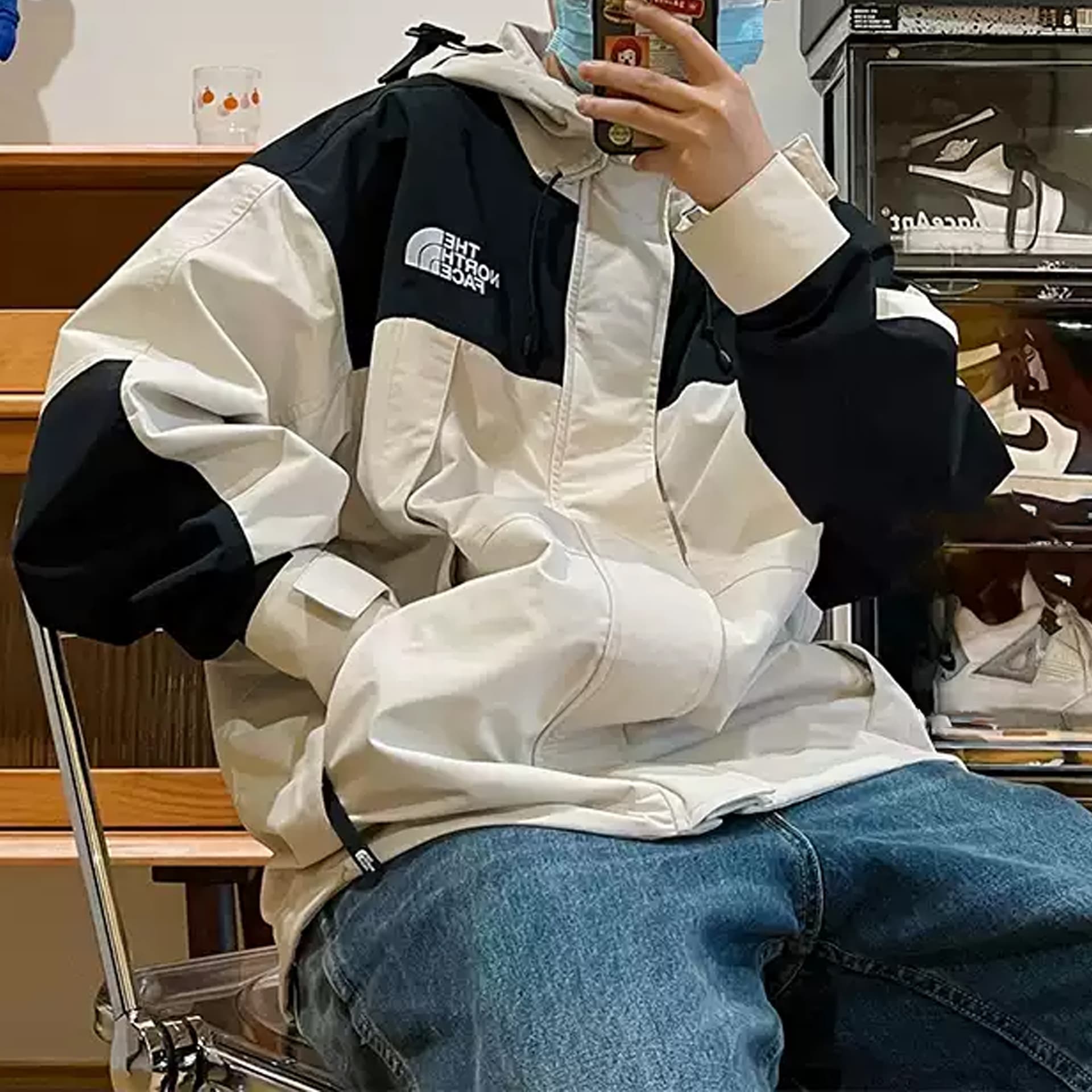 Куртка The North Face Logo Zip Hoodie Jacket Beige - изображение 4