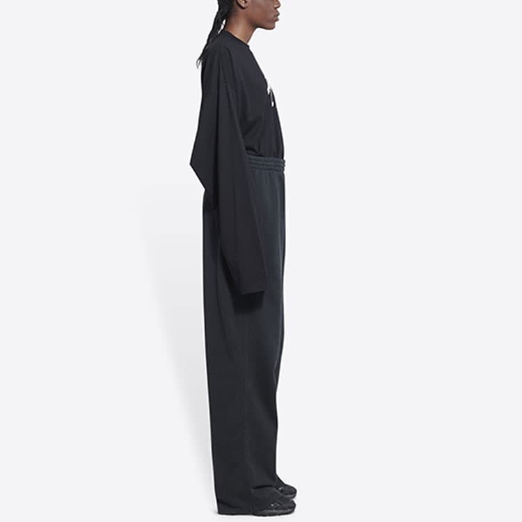 Штаны Balenciaga FW21 Logo Sweatpants Black - изображение 3