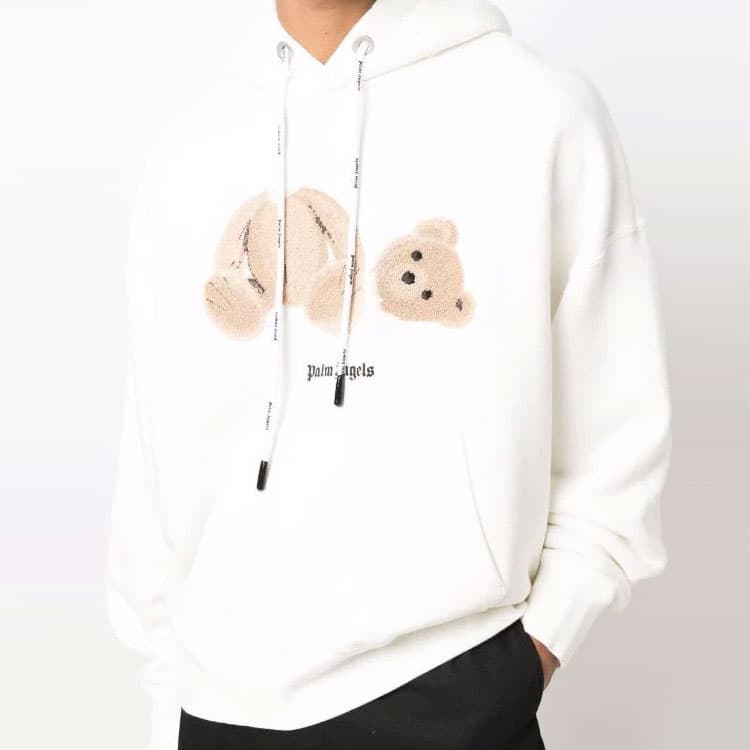 Худи Palm Angels Bear Print Hoodie White — фото 2