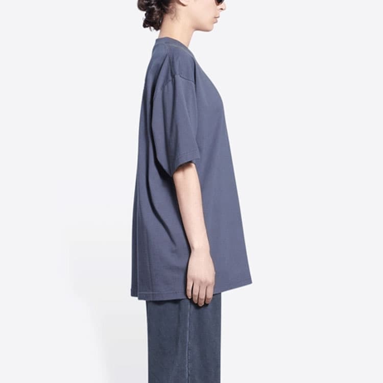 Футболка Balenciaga Logo Print T-Shirt Blue - изображение 4
