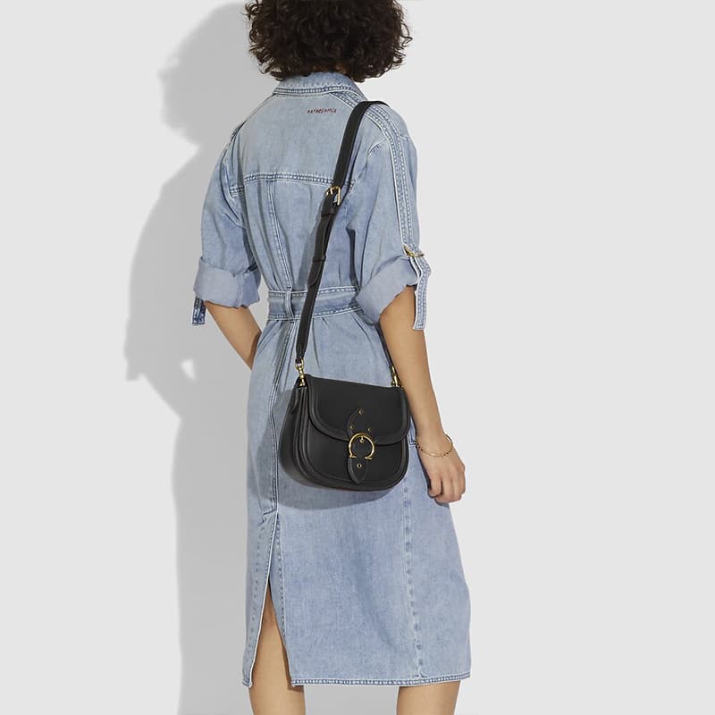 Сумка через плечо COACH Beat Saddle Bag Black - изображение 6