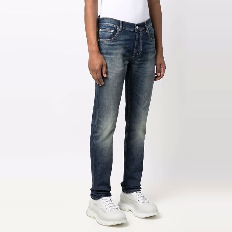 Штаны Alexander McQueen Graffiti High Waist Jeans Blue — фото 3