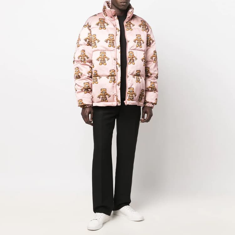 Зимняя куртка пуховик Moschino FW22 Printed Zip-Up Jacket Pink - изображение 2