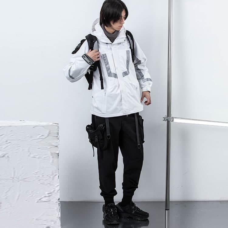 Демисезонная куртка ENSHADOWER Reflective Hooded Jacket White - изображение 5