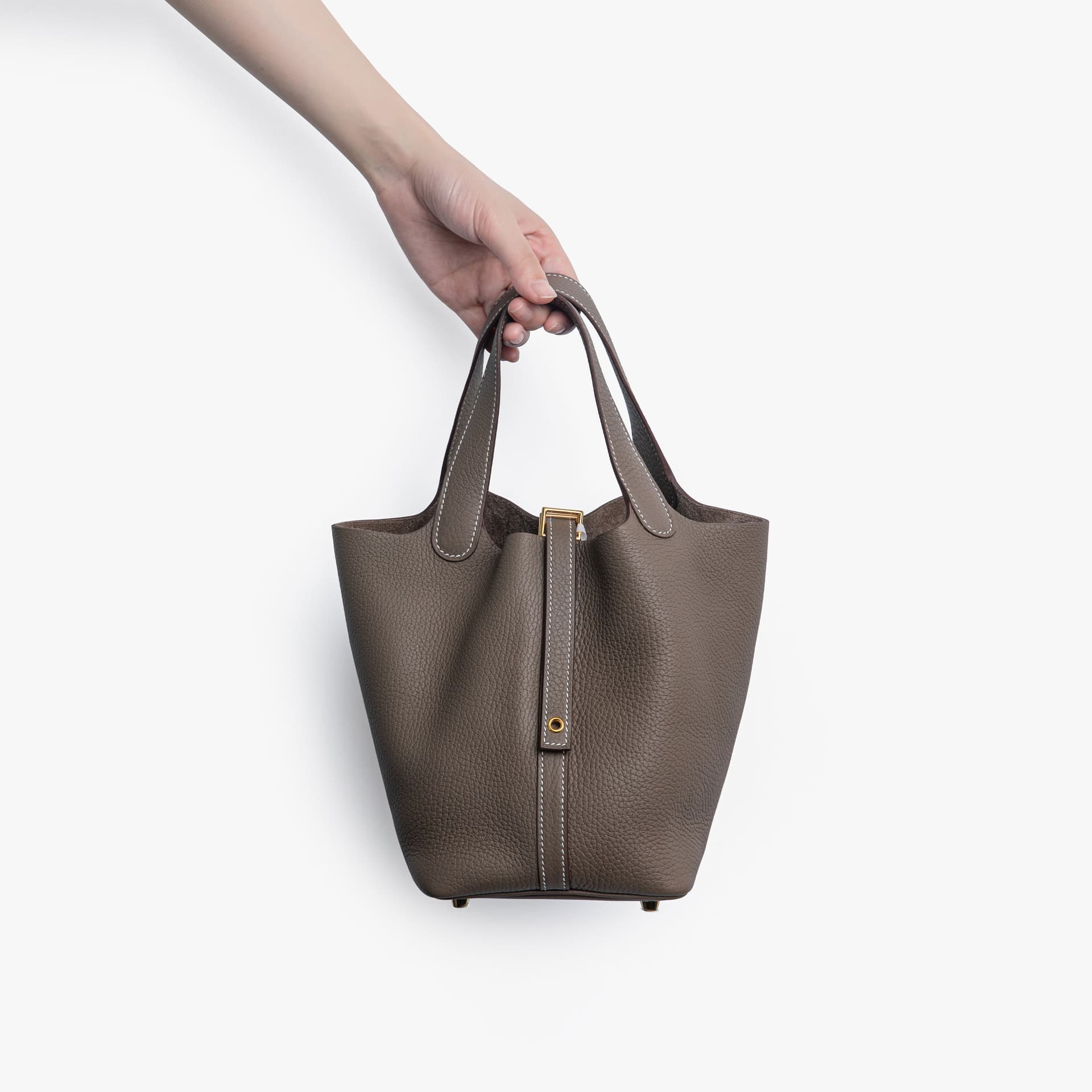 Сумка HERMES Picotin Lock 18 Taurillon Clemence 18 Etoupe - изображение 5