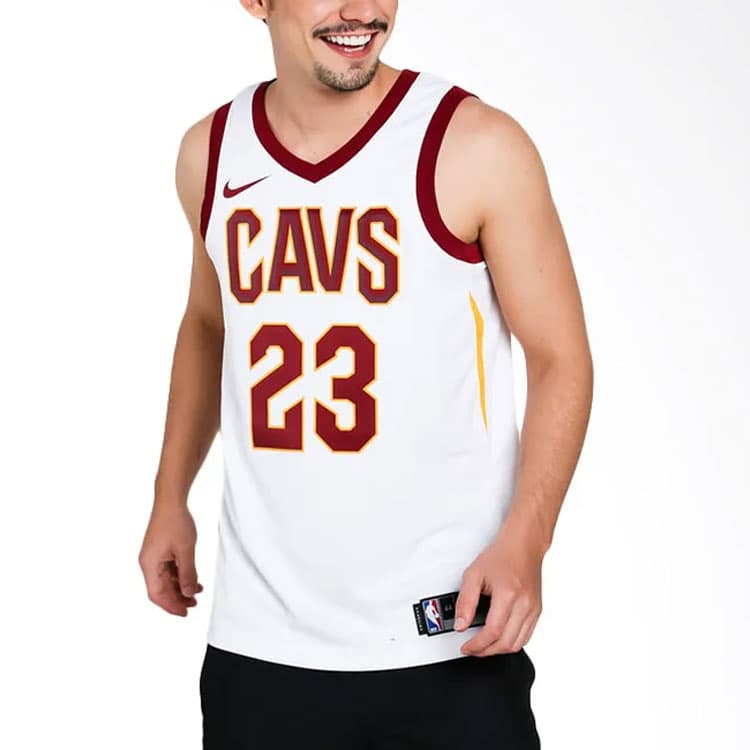 Баскетбольная майка Nike NBA Cavaliers LeBron James 23 Fan Edition White - изображение 6