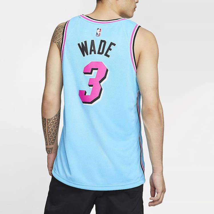 Баскетбольная майка Nike NBA City Edition Wade 3 Blue - изображение 5