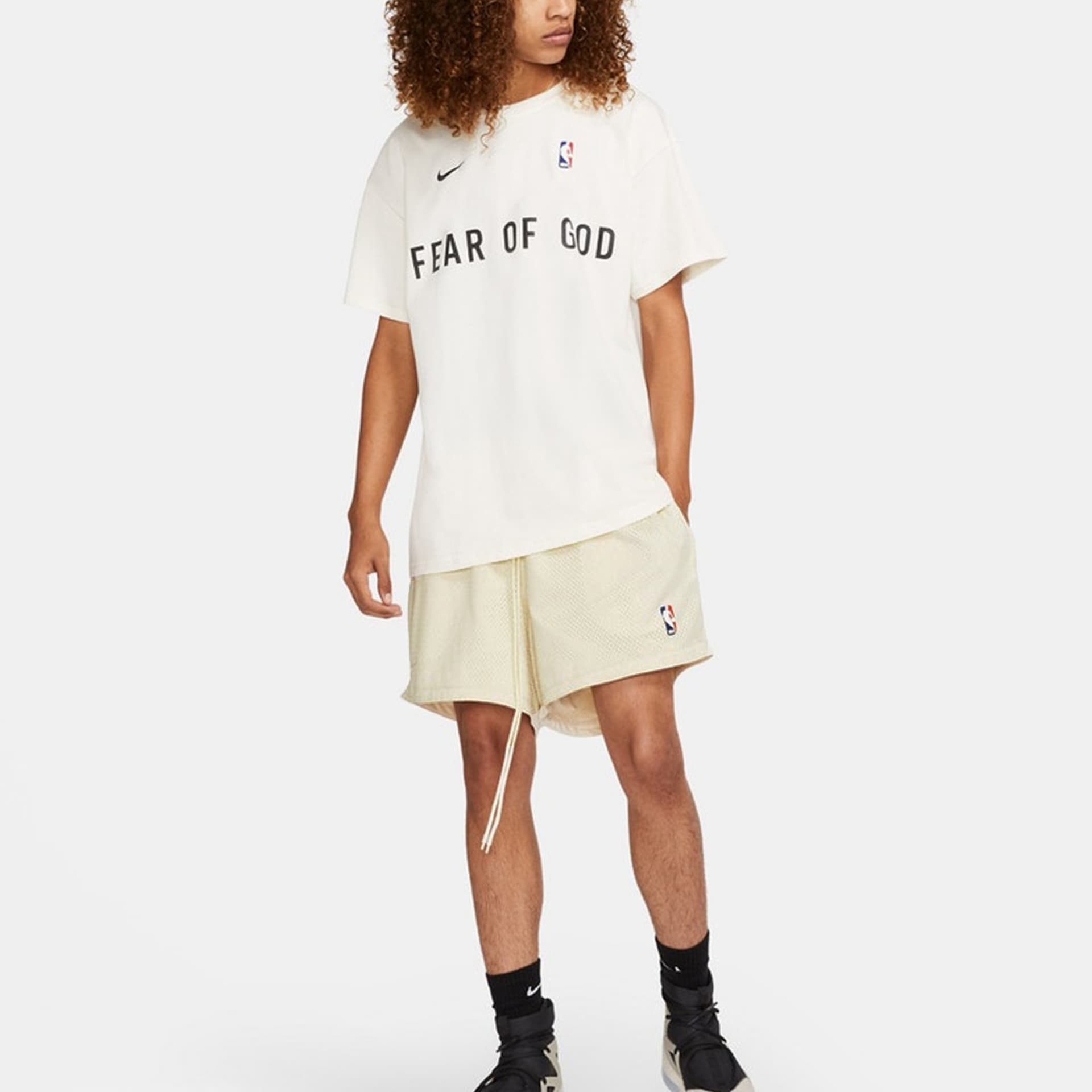 Баскетбольные шорты Nike x Fear of God x NBA Beige Basketball Shorts - изображение 3