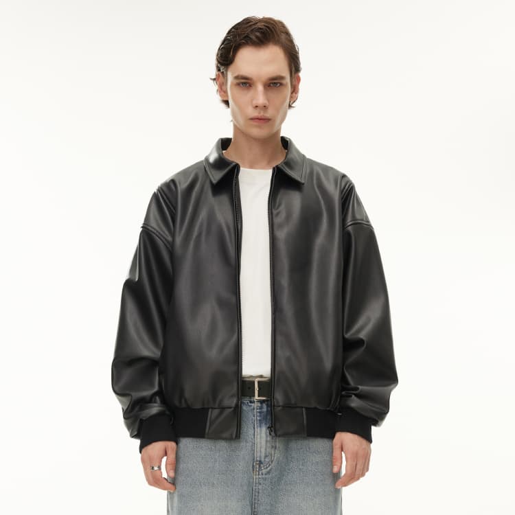 Кожаная куртки DIMC Jacket Black - изображение 4