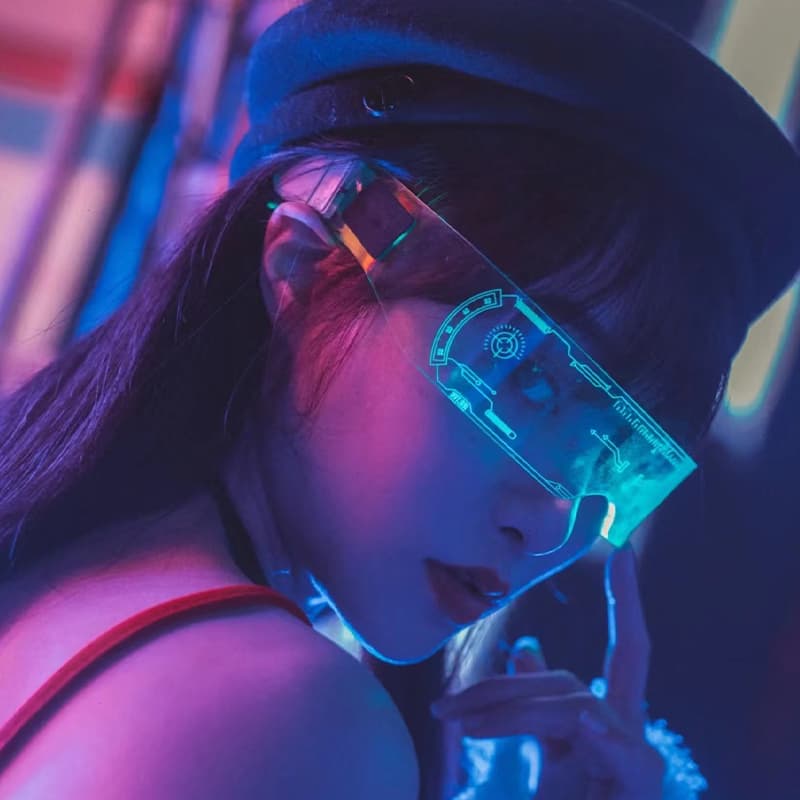 Очки AAJF Y2K Cyberpunk LED Sunglasses White - изображение 8