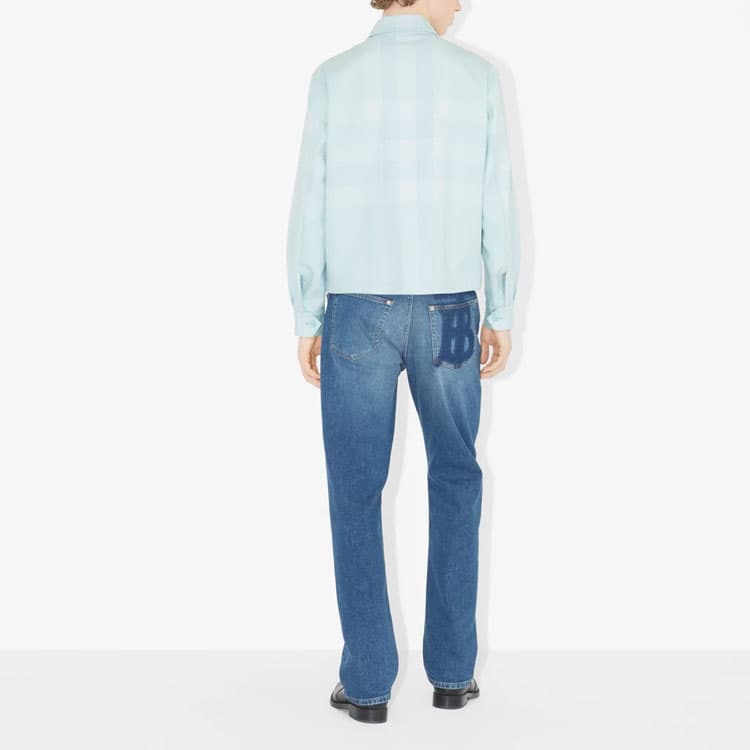 Куртка Burberry SS23 Check Print Zip Jacket Blue - изображение 2